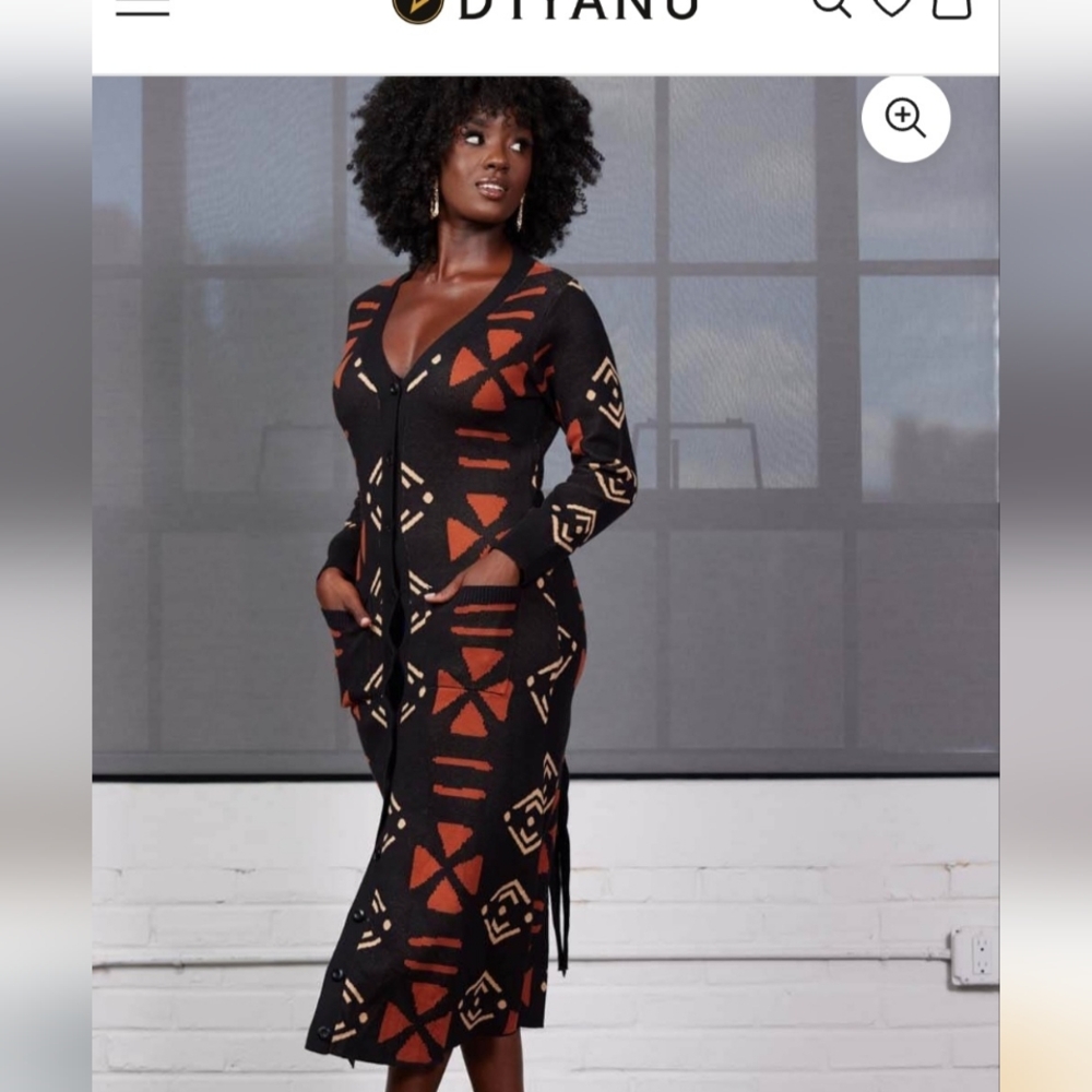 Diyanu Aisha African Print Swester Dress Mudcloth Print